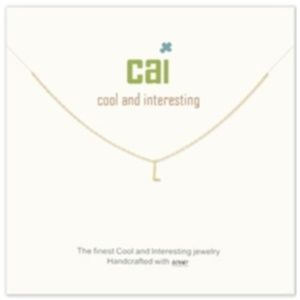 CAI Gold Mini Letter Initial Necklace - L